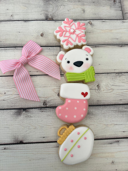 Christmas Bear Mini Cookies (sets of 4)